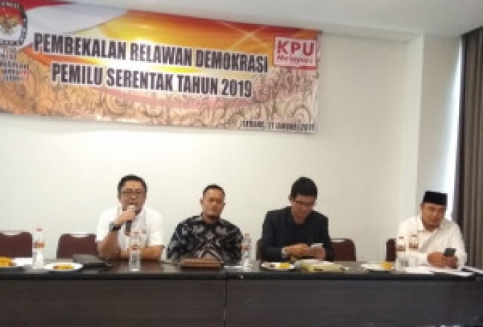 KPU Kota Serang Selenggarakan Bimtek Pembekalan Relawan Demokrasi