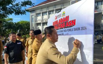 Deklarasi Netralitas ASN bersama Pemkot Serang untuk Pemilu Tahun 2024 Resmi dilaksanakan